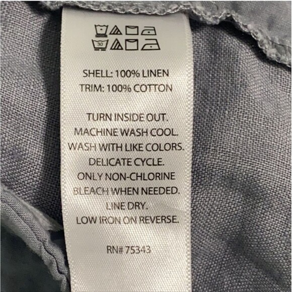 JNY Gray Linen Zip Fly Drawstring Shorts Pockets Women Size 10 - Picture 4 of 13